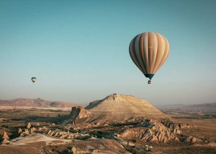 Flynest Consultant hot air balloon ride over scenic landscapes